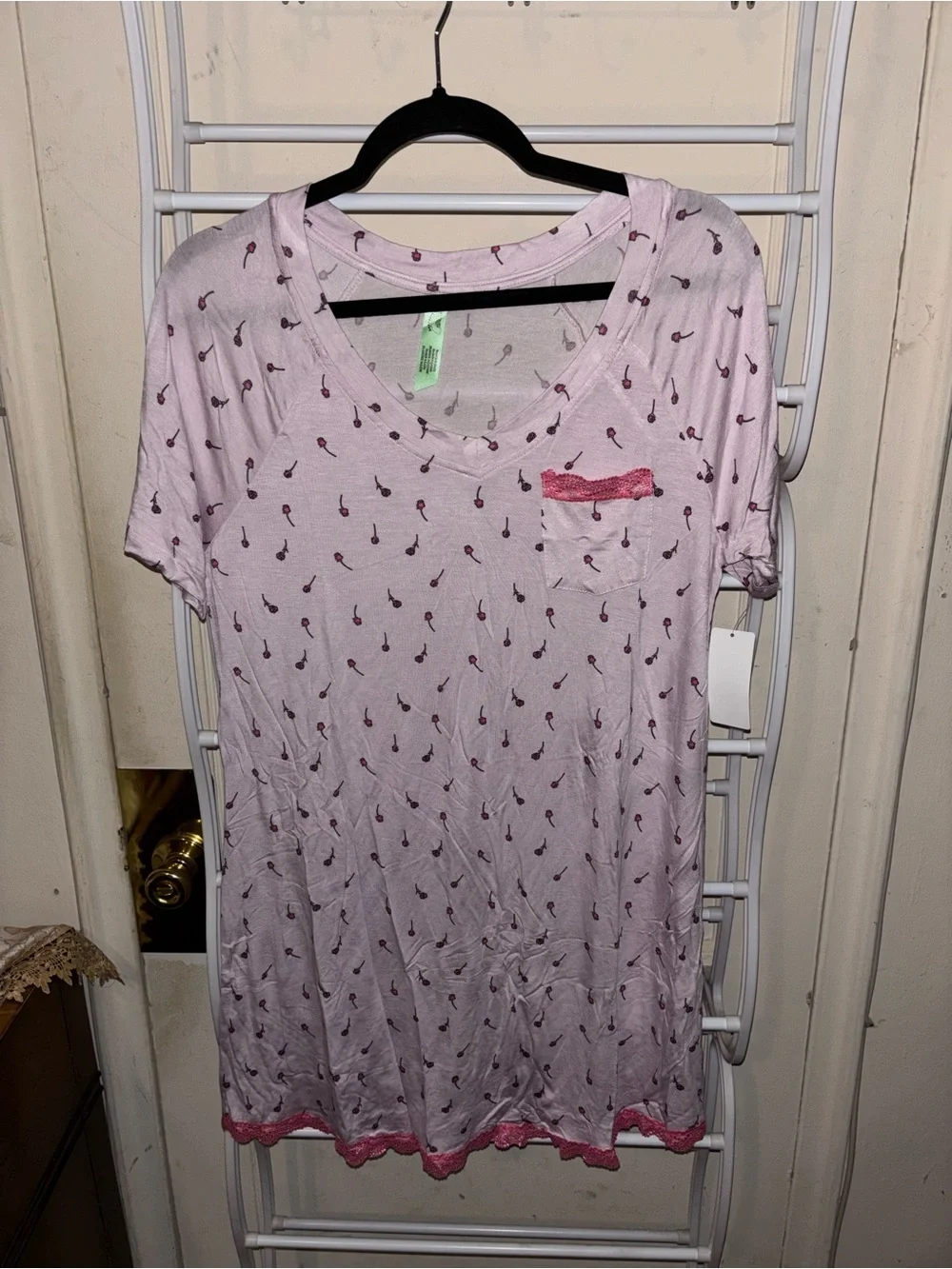 Honeydew Intimates Pink Short V-Neck Nightshirt Whimsical Romantic